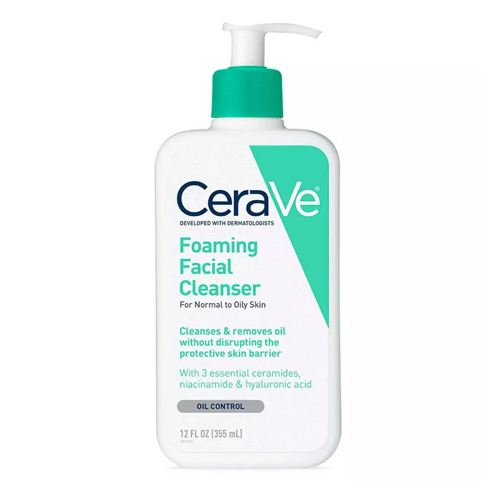 CeraVe Foaming Facial Cleanser for Normal to Oily Skin, Fragrance Free, 12 Oz